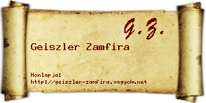 Geiszler Zamfira névjegykártya